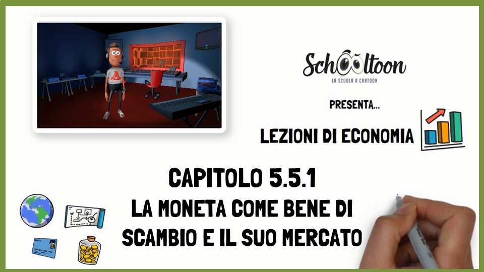 moneta mercato economia schooltoon